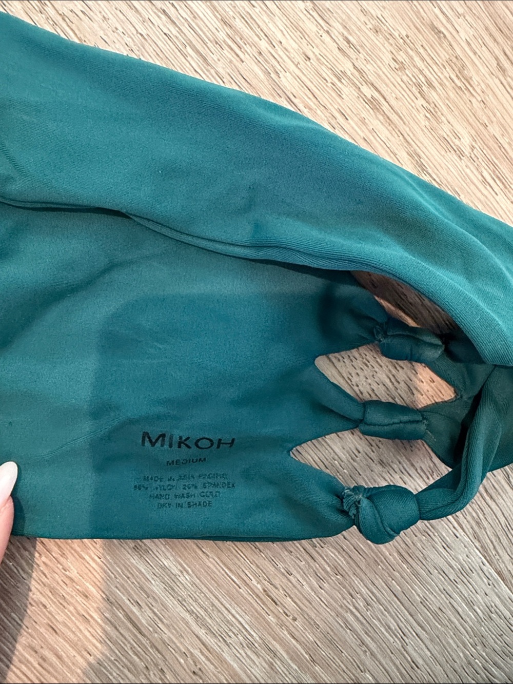 Mikoh Teal Bandeau Bikini Top with Knotted Cutouts - Picture 4 of 4